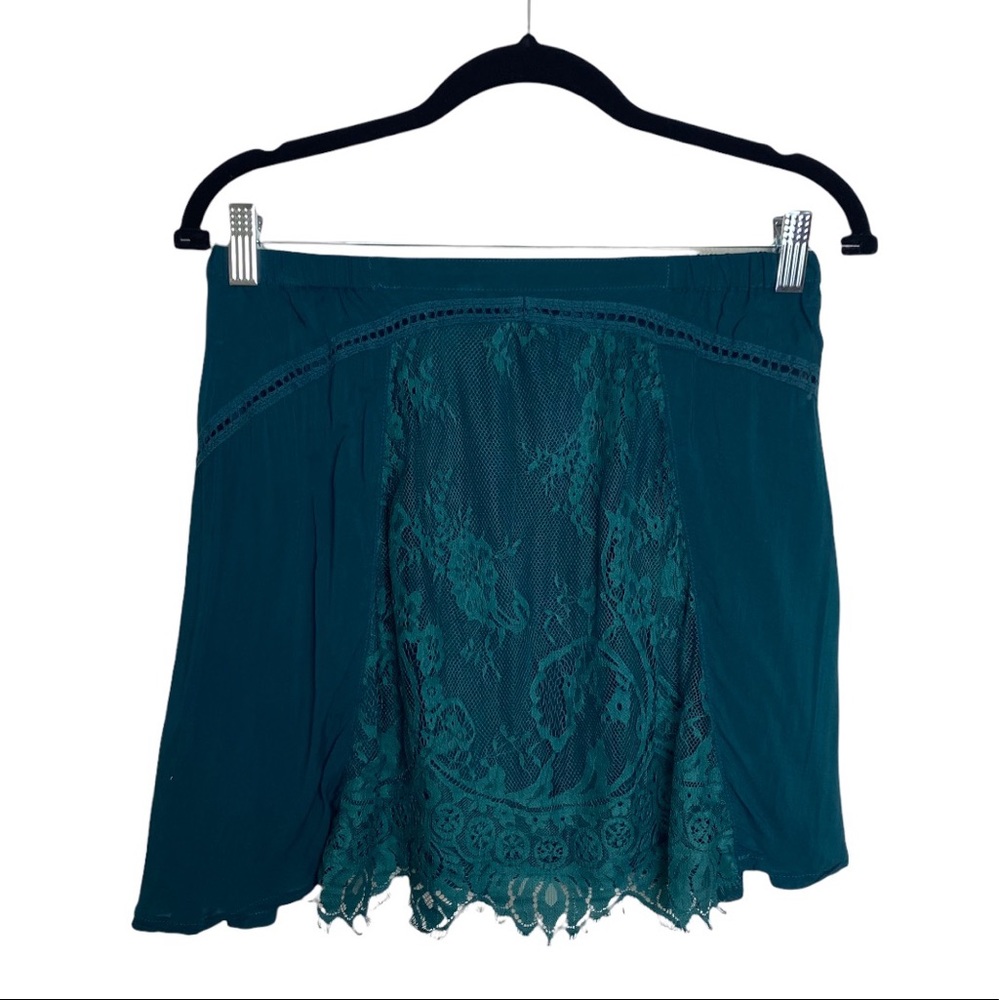 Free People Intimately Teal Slip Mini Skirt